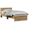 vidaXL Bedframe met Hoofdeinde Artisanaal eiken Bewerkt hout