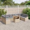 vidaXL Tuin Eetset met kussen 11 pcs Beige en Grijs