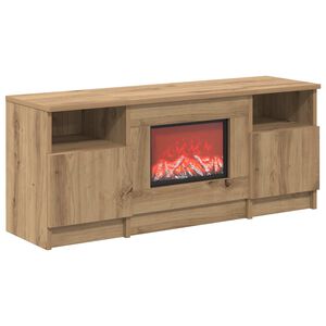 vidaXL Elektrische haard Artisanaal eiken 98 x 28,5 x 40,5 cm