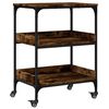 vidaXL Keukentrolley 60x41x80,5 cm bewerkt hout gerookt eikenkleurig