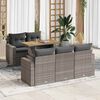 vidaXL 6-delige Loungeset met kussens poly rattan grijs