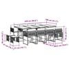 vidaXL 13-delige Tuinset met kussens poly rattan gemengd beige