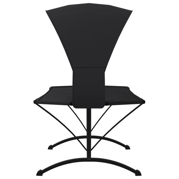 vidaXL Loungebed met luifel staal en oxford stof zwart