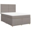 vidaXL Boxspring met matras stof taupe 140x200 cm