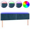 vidaXL Hoofdbord LED 180x5x78/88 cm fluweel donkerblauw