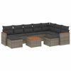 vidaXL 10-delige Loungeset met kussens poly rattan grijs