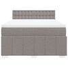 vidaXL Boxspring met matras stof taupe 160x200 cm