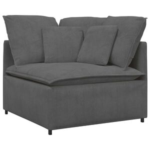 vidaXL Modulaire hoekbank met kussens 100 cm donkergrijs