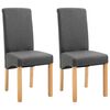 vidaXL Eetkamerstoelen 2 st stof grijs
