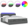 vidaXL Ottoman bed met matrassen en LED's 200x200cm stof donkergrijs