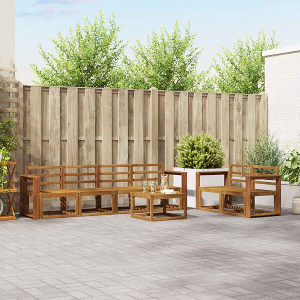 vidaXL Buiten bankenset 7 pcs Naturel Massief Acaciahout