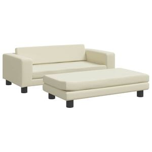 vidaXL Hondenmand met verlengstuk 100x50x30 cm kunstleer cr&egrave;mekleurig