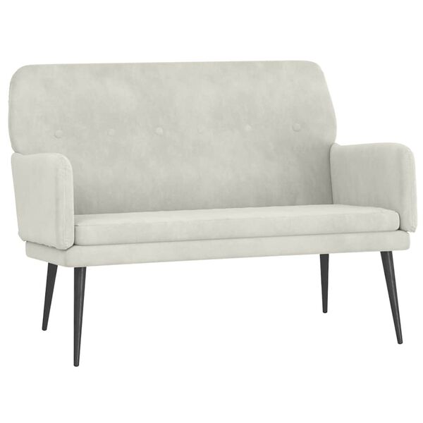 vidaXL Bankje 108x79x79 cm fluweel cr&egrave;mekleurig