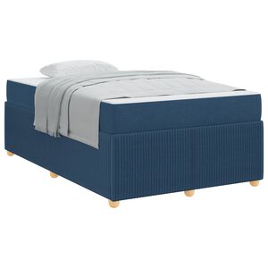 vidaXL Bedframe met matras Blauw 120 x 200 cm Stof