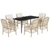 vidaXL 7-delige Tuinset met kussens poly rattan beige