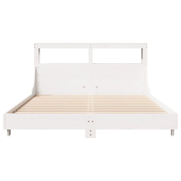 vidaXL Bedframe zonder matras massief grenenhout wit 140x190 cm
