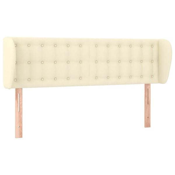 vidaXL Hoofdbord met randen 147x23x78/88 cm kunstleer cr&egrave;mekleurig