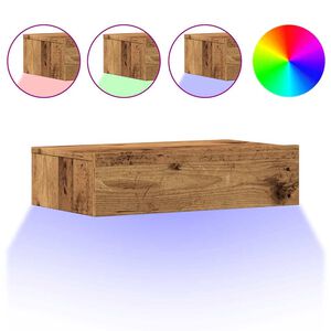 vidaXL Tv-meubel met LED-verlichting 60x35x15,5 cm oud houtkleurig