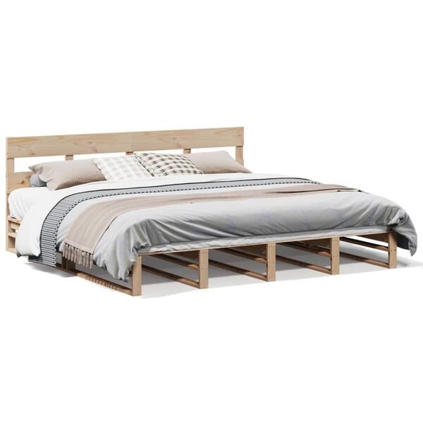 vidaXL Bedframe zonder matras massief grenenhout 200x200 cm