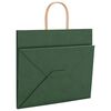 vidaXL Papieren zakken 250 st met hengsels 32x22x28 cm groen