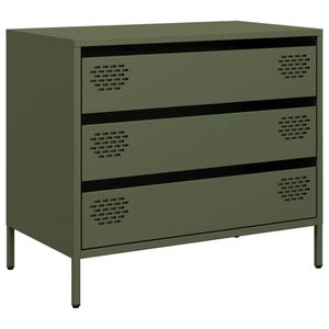 vidaXL Dressoir 68x39x58,5 cm koudgewalst staal olijfgroen