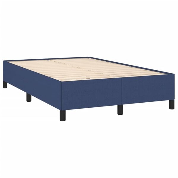 vidaXL Boxspring met matras stof blauw 120x190 cm