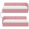 vidaXL Hoekbedframe met matras met hoofdeinde Roze 80 x 200 cm Fluweel