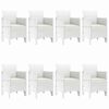 vidaXL Tuin Eetset 9 pcs Wit Polypropyleen