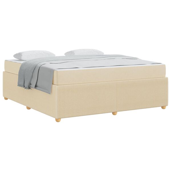 vidaXL Bedframe met matras Cr&egrave;me 180 x 200 cm Stof