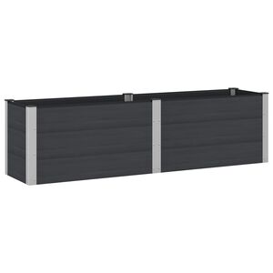vidaXL Verhoogde plantenbak Zwart 200 x 50 x 54 cm WPC en Aluminium