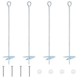 vidaXL Aardeankers 4 pcs Zilverkleurig &Oslash;10 x 50 cm