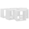 vidaXL Wandschappen kubus 6 st 22x15x22 cm hoogglans wit