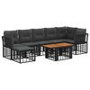 vidaXL Tuinbankenset 8 st Zwart en Donkergrijs poly rattan