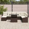 vidaXL Tuin Sofa Set met kussen 9 pcs Bruin en cr&egrave;me