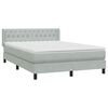 vidaXL Boxspring met matras fluweel lichtgrijs 140x210 cm