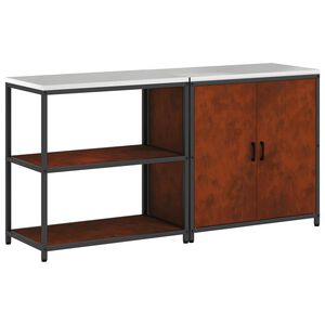 vidaXL Keukenopslag set HATTEM 2 pcs Roestig Staal