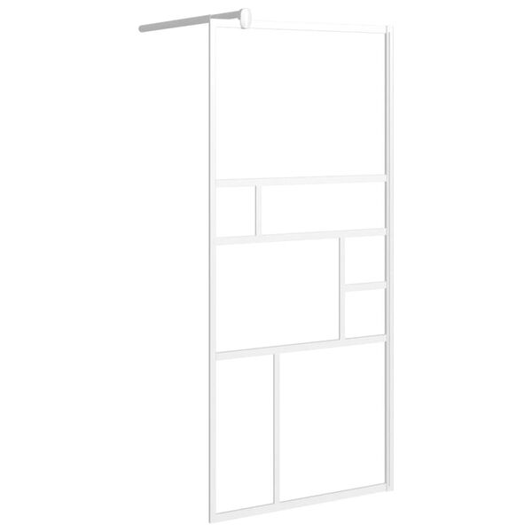 vidaXL Inloopdouchewand 90x195 cm ESG-glas wit