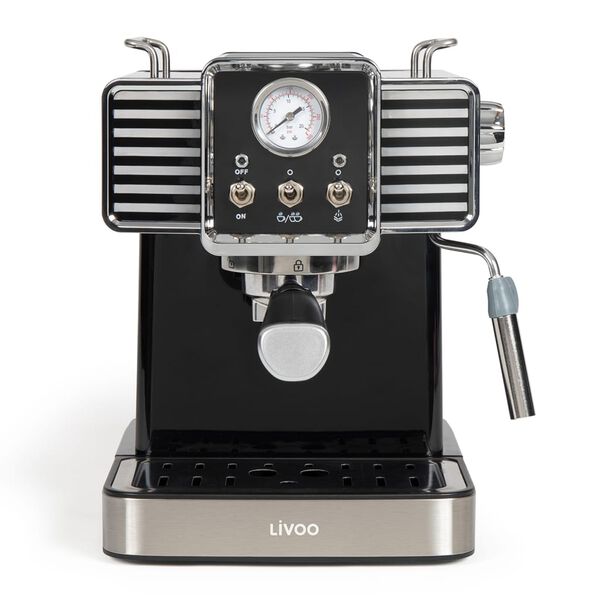 Livoo Espressomachine met melkopschuimer 1350 W 1,5 L zwart