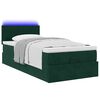 vidaXL Ottoman bed met matras en LED's 100x200 cm fluweel donkergroen