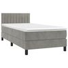 vidaXL Boxspring met matras en LED fluweel lichtgrijs 100x200 cm
