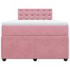 vidaXL Boxspring met matras fluweel roze 120x190 cm