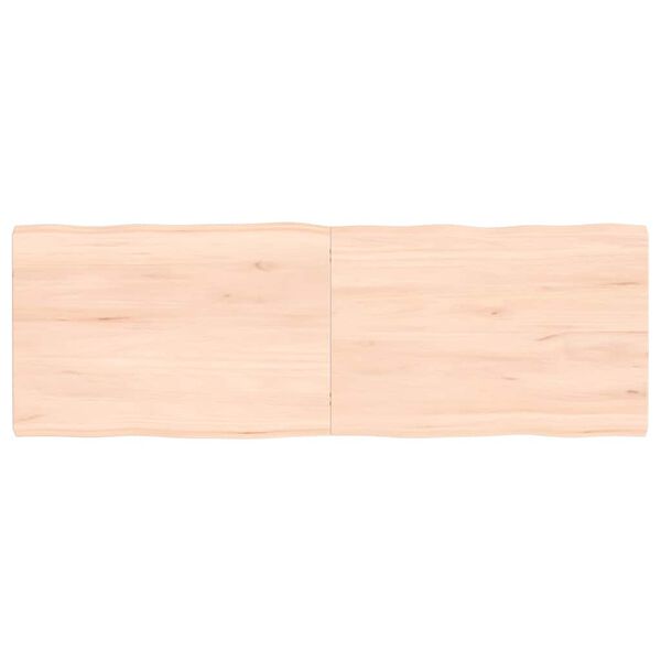 vidaXL Tafelblad natuurlijke rand 120x40x(2-4) cm massief eikenhout