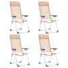 vidaXL Campingstoelen 4 st inklapbaar aluminium cr&egrave;mewit