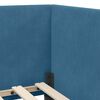 vidaXL Hoekbedframe met hoofdeinde Blauw 90 cm x 190 cm Fluweel
