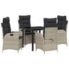 vidaXL Tuin eettafelset 5 st Lichtgrijs poly rattan