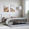 vidaXL Bedframe met hoofd- en voeteneinde metaal wit 183x213 cm
