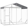vidaXL Hondenkennel met dak 3x1,5x2,5 m gegalvaniseerd staal zilver
