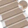 vidaXL Trapmatten zelfklevend 15 st sisal-look 65x21x4 cm lichtbeige