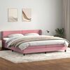 vidaXL Boxspring met matrassen fluweel roze 180x210 cm