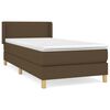 vidaXL Boxspring met matras stof donkerbruin 80x200 cm